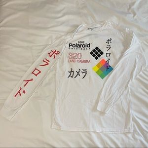 White Vintage Polaroid Long Sleeve Shirt